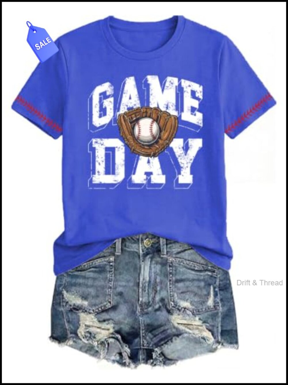 Cotton Blend Game Day T-Shirt Crew Neck Short Sleeve Tee